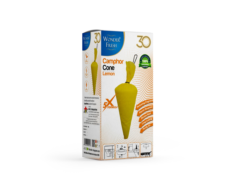 CAMPHOR CONE-LEMON-60GM-6PCS