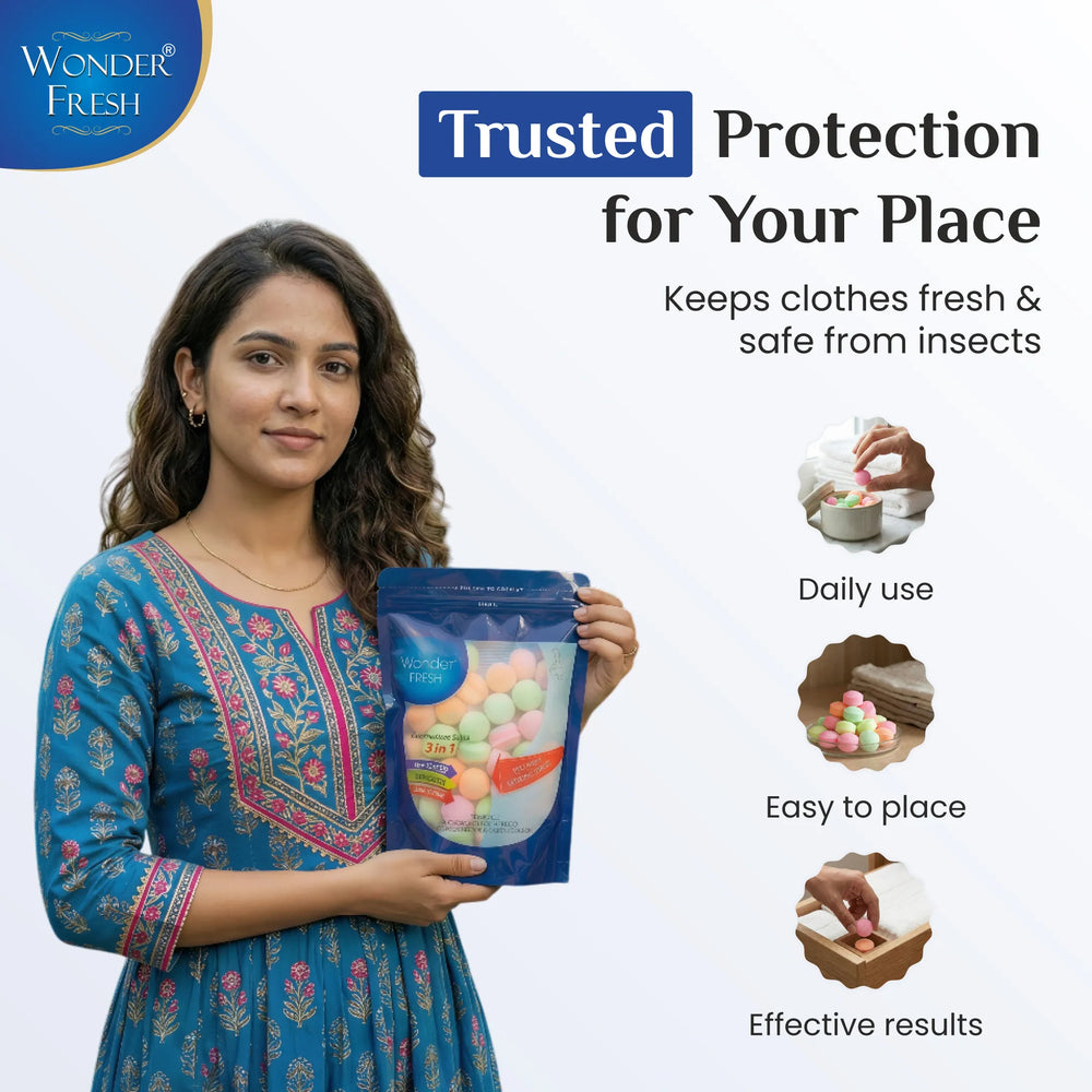 Wonder Fresh Naphthalene Balls - Color | Moth Repellent Balls