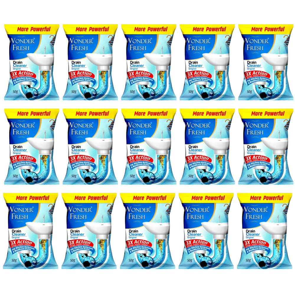 Wonder Fresh Drain Cleaner 50g | Sink Pipe Blockage Remover Powder
