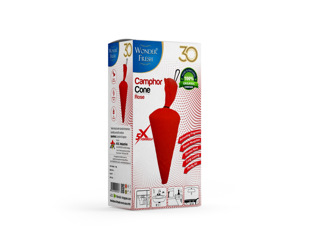 CAMPHOR CONE-ROSE-60GM-6PCS