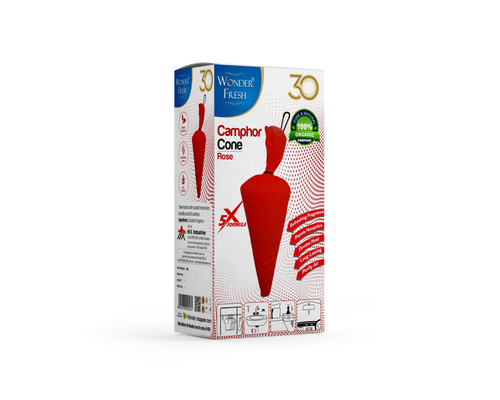 CAMPHOR CONE-ROSE-60GM-6PCS
