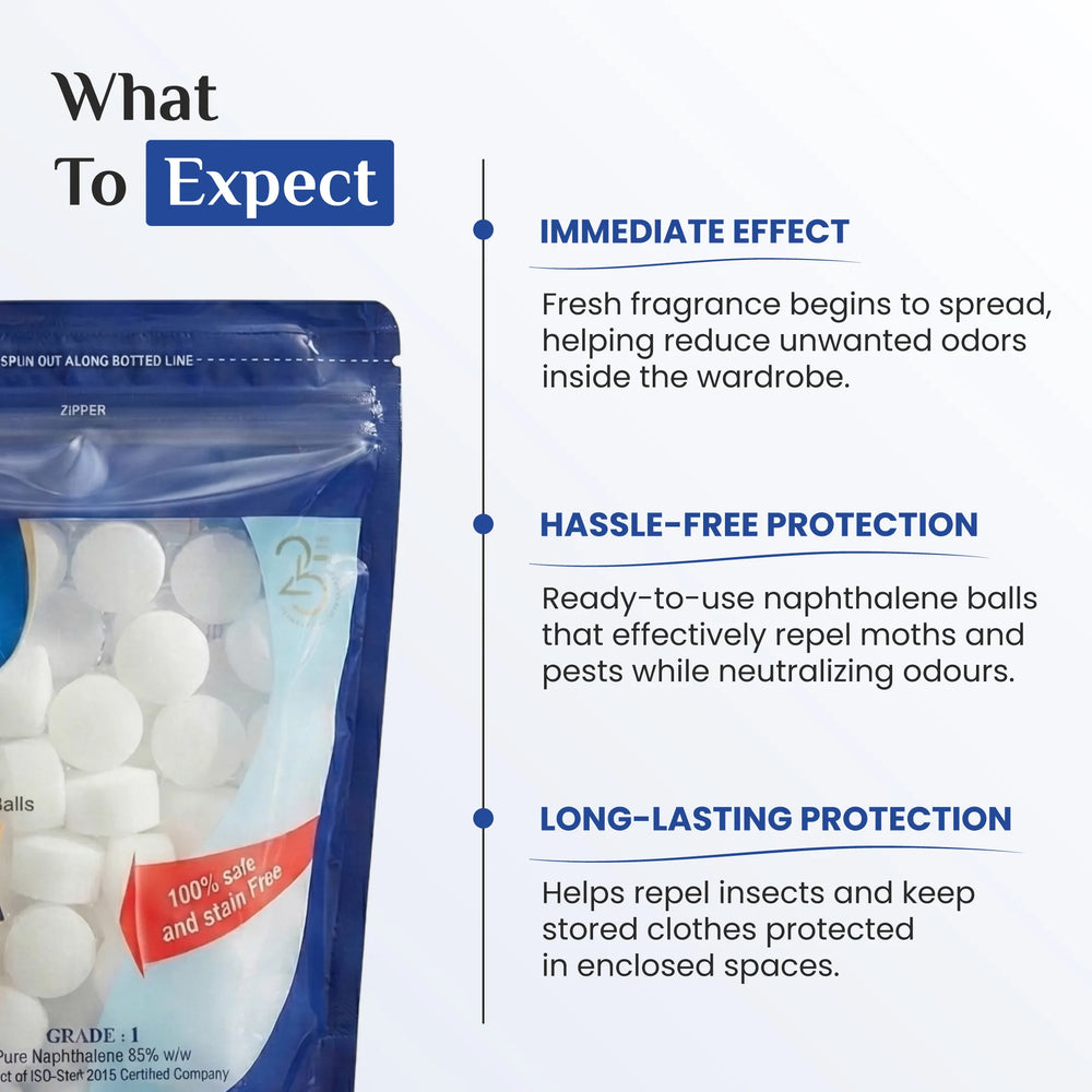 Wonder Fresh Naphthalene Balls - White | Moth Repellent Balls