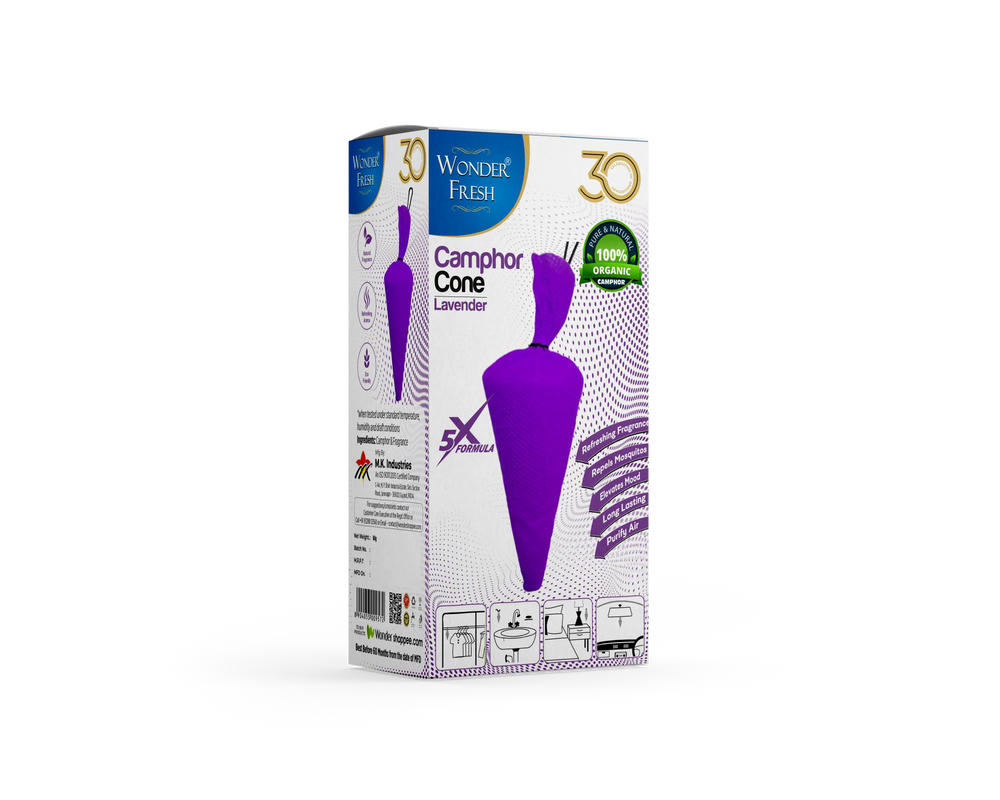 CAMPHOR CONE-LAVENDER-60GM-6PCS