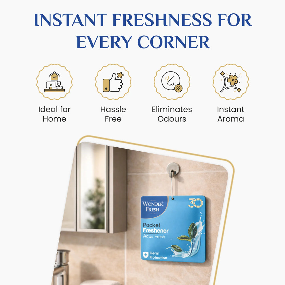 Wonder Fresh Pocket Freshener - Aqua Fresh | Car Air Freshener