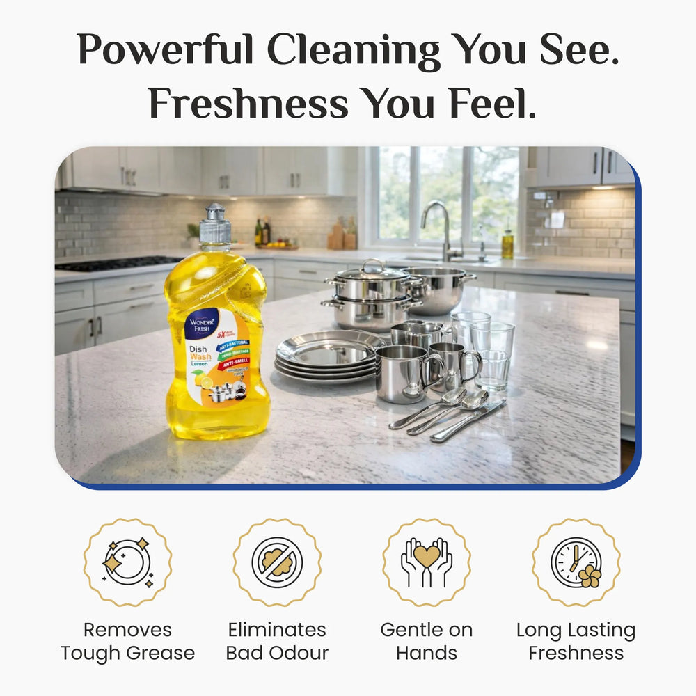 Wonder Fresh Dish Wash Gel - Lemon | Dishwash Liquid