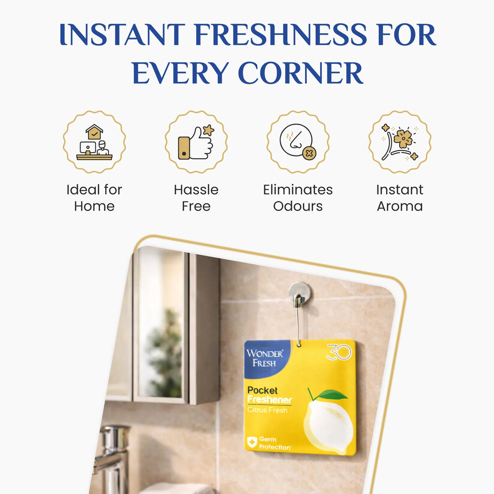Wonder Fresh Pocket Freshener - Citrus Fresh | Car Air Freshener