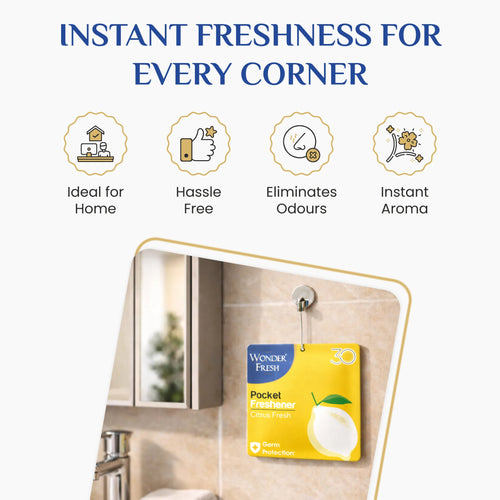 Wonder Fresh Pocket Freshener - Citrus Fresh | Car Air Freshener