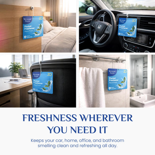 Wonder Fresh Pocket Freshener - Aqua Fresh | Car Air Freshener
