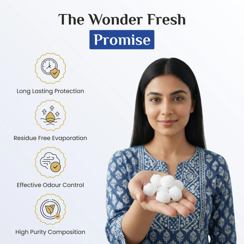 Wonder Fresh Naphthalene Balls - White | Moth Repellent Balls