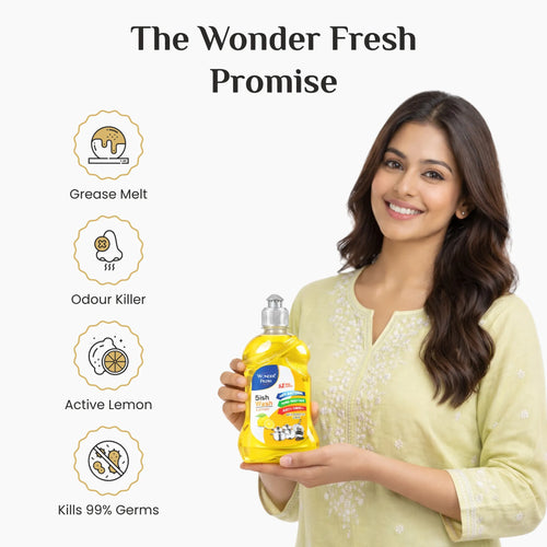 Wonder Fresh Dish Wash Gel - Lemon | Dishwash Liquid