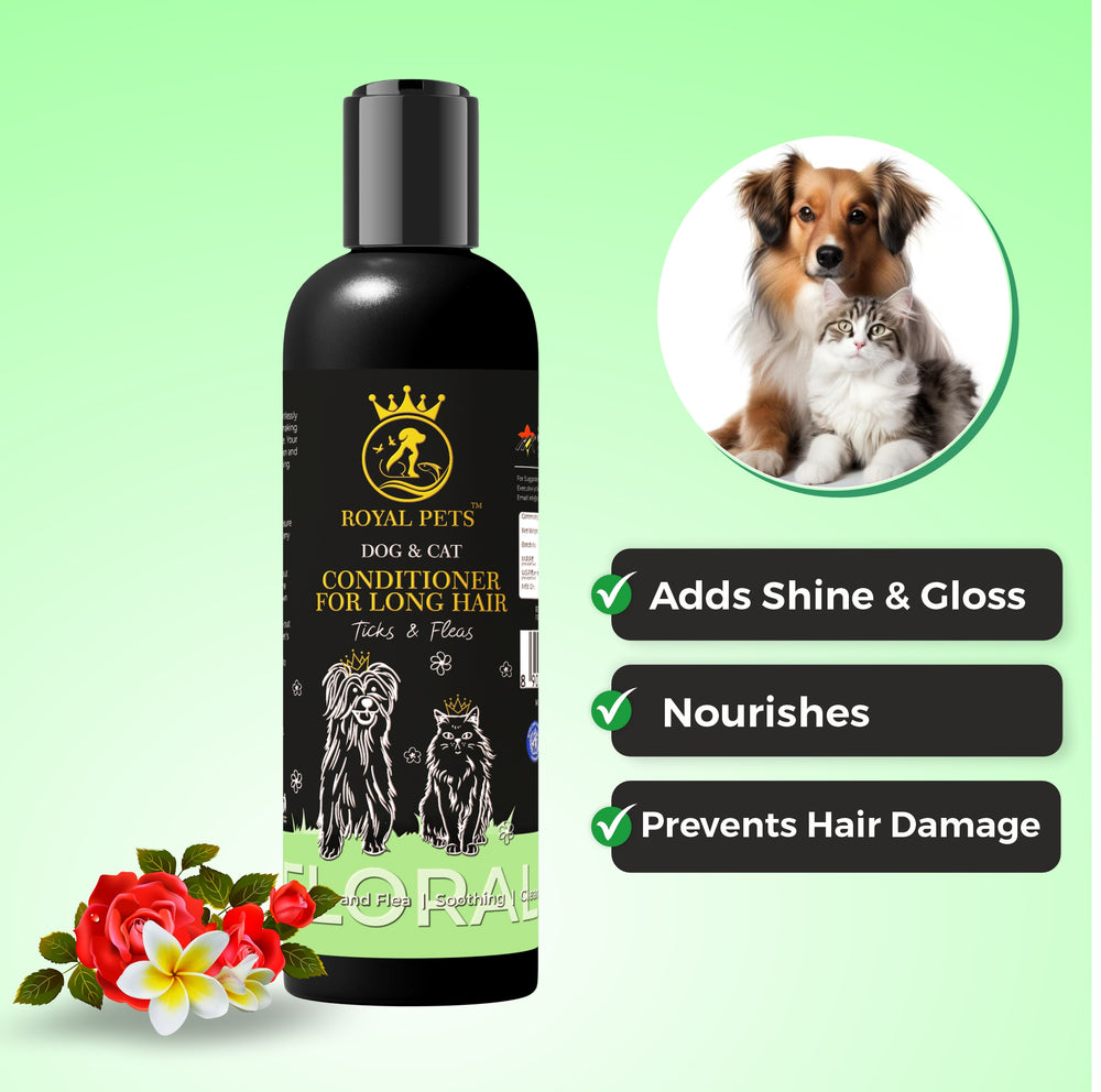 Royal Pets Floral Conditioner | Nourishing Coat Care for Soft, Shiny Dog & Cat Fur Grooming 250ml