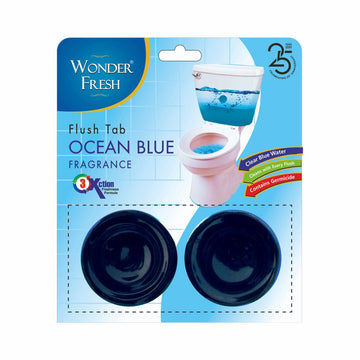 Wonder Fresh Flushmatic In-Cistern Toilet Cleaner Tablet | Flush Tank Cleaner Block | Ocean Blue Fragrance | 3x Action Formula | Last upto 120 Flushes - 100g Twin