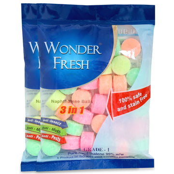 Wonder Fresh Naphthalene Balls 200g Multicoloured | Wardrobe Bathroom Freshener