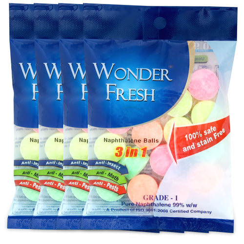 Wonder Fresh Naphthalene Balls 100g Multicoloured | Bathroom Drawer Odor Control