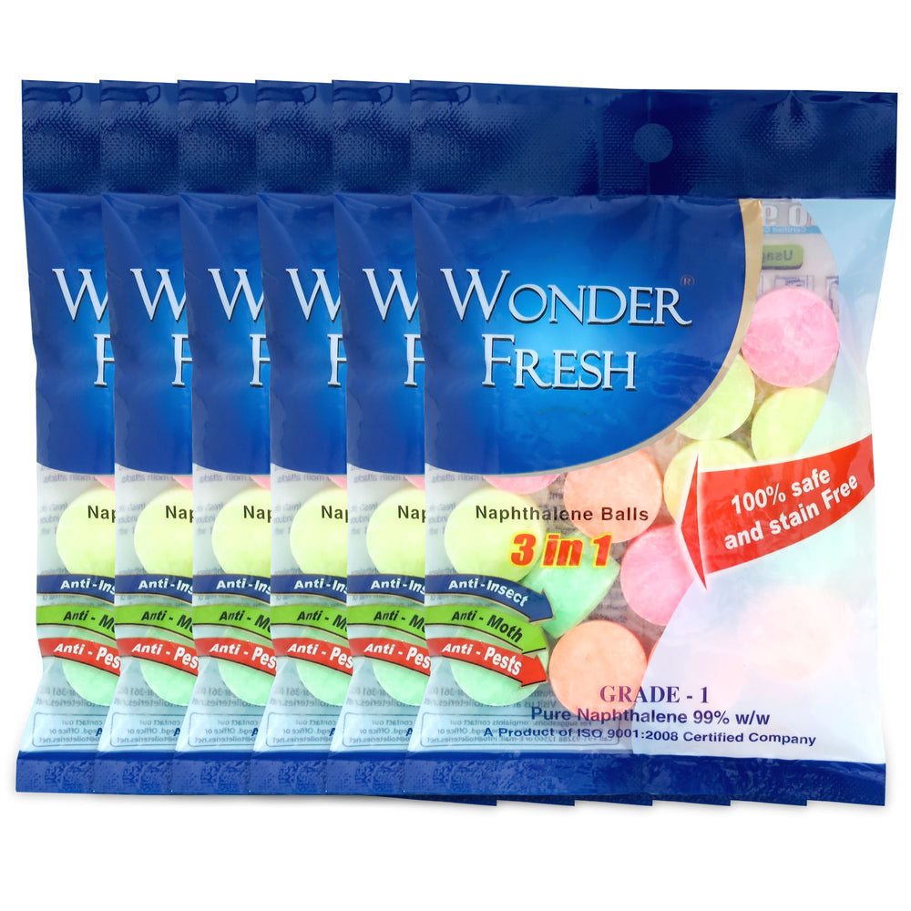 Wonder Fresh Naphthalene Balls 100g Multicoloured | Bathroom Drawer Odor Control