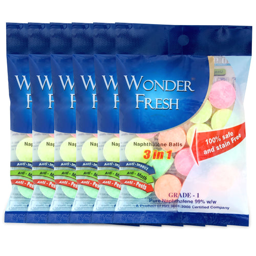 Wonder Fresh Naphthalene Balls 100g Multicoloured | Bathroom Drawer Odor Control