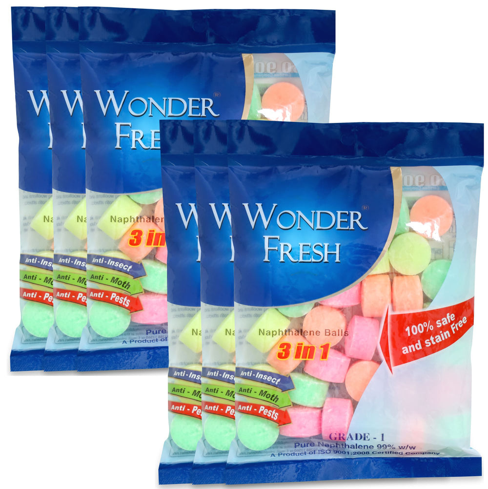 Wonder Fresh Naphthalene Balls 200g Multicoloured | Wardrobe Bathroom Freshener