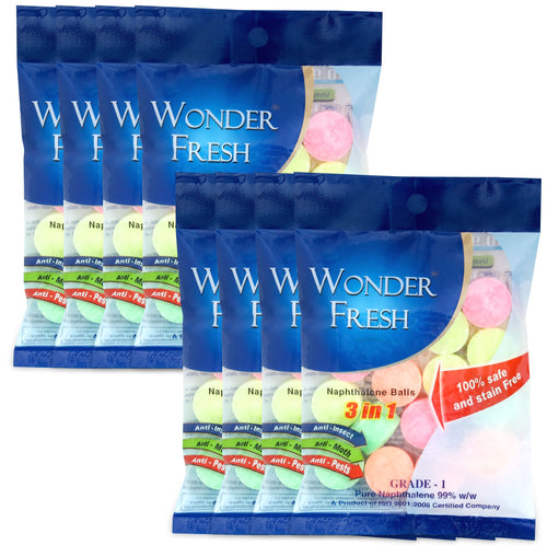 Wonder Fresh Naphthalene Balls 100g Multicoloured | Bathroom Drawer Odor Control