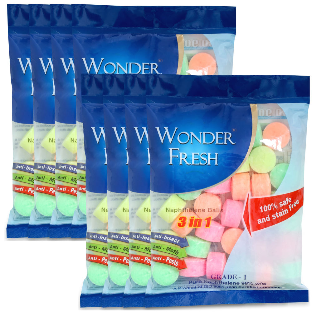 Wonder Fresh Naphthalene Balls 200g Multicoloured | Wardrobe Bathroom Freshener