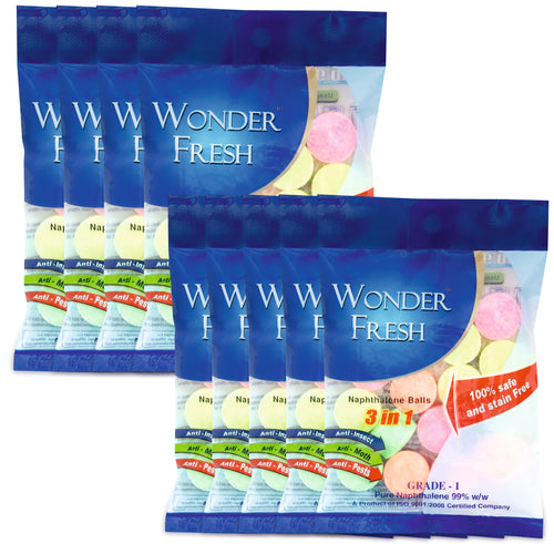 Wonder Fresh Naphthalene Balls 100g Multicoloured | Bathroom Drawer Odor Control