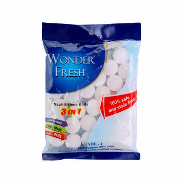 Wonder Fresh Naphthalene Balls for Wardrobe, Bathroom, Bookselves, Drawers, Wash Basin - 100g