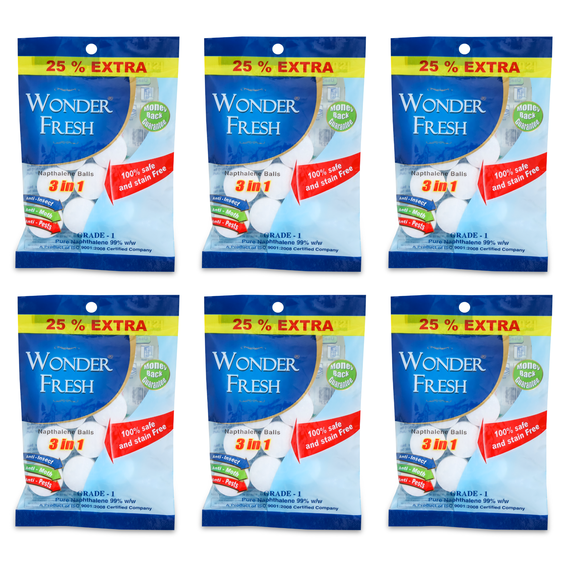 Wonder Fresh Naphthalene Balls for Wardrobe, Bathroom, Bookselves, Drawers, Wash Basin - 50g
