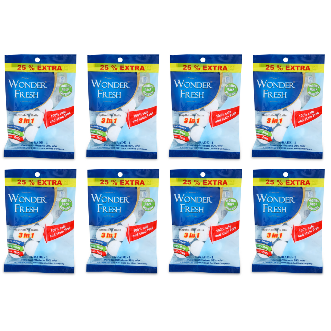 Wonder Fresh Naphthalene Balls for Wardrobe, Bathroom, Bookselves, Drawers, Wash Basin - 50g