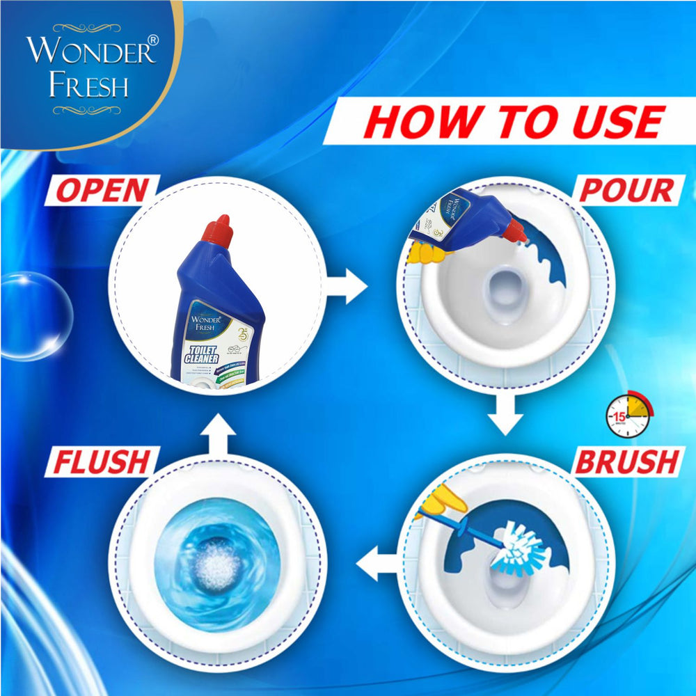 Wonder Fresh Toilet Cleaner 1L | Pack of 2 | Removes Tough Stains