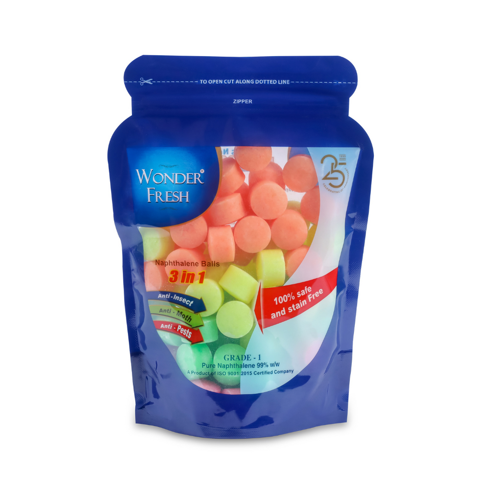 Wonder Fresh Naphthalene Balls 500g | Wardrobe Bathroom Odor Shield