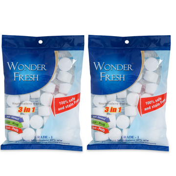 Wonder Fresh Naphthalene Balls for Wardrobe, Bathroom, Bookselves, Drawers, Wash Basin - 200g