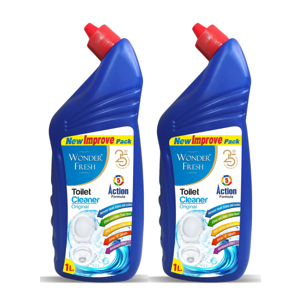 Wonder Fresh Toilet Cleaner 1L | Pack of 2 | Removes Tough Stains