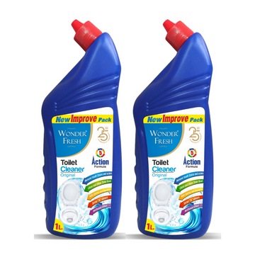 Wonder Fresh Disinfectant Toilet Cleaner Liquid | Tough Stain Removal | Suitable for Toilet Bowls | 1 ltr Pack of 2