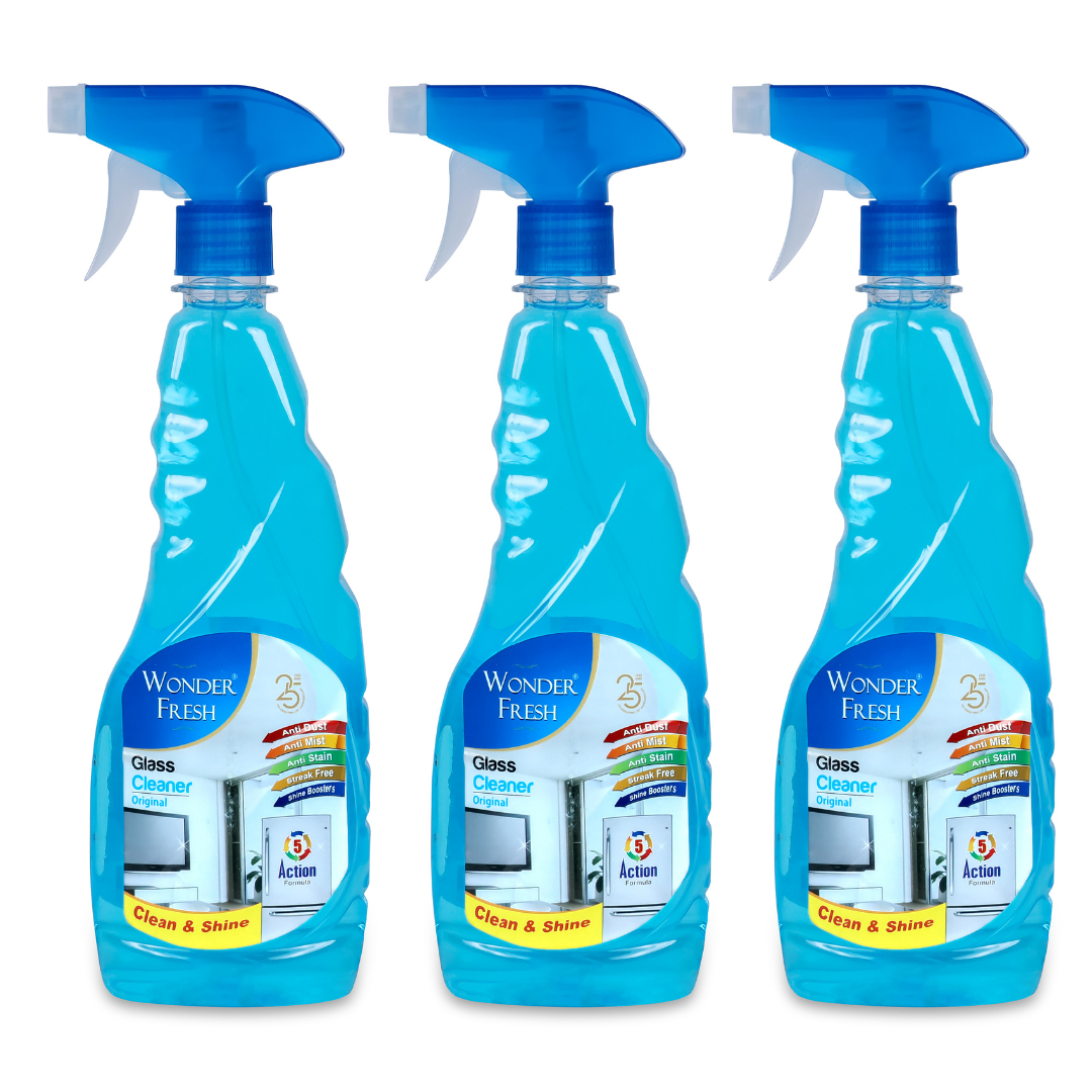 Wonder Fresh 500 ML Glass Cleaner Liquid Spray for Car, Kitchen and Home Surfaces | Multi Surface Cleaner - 500ml