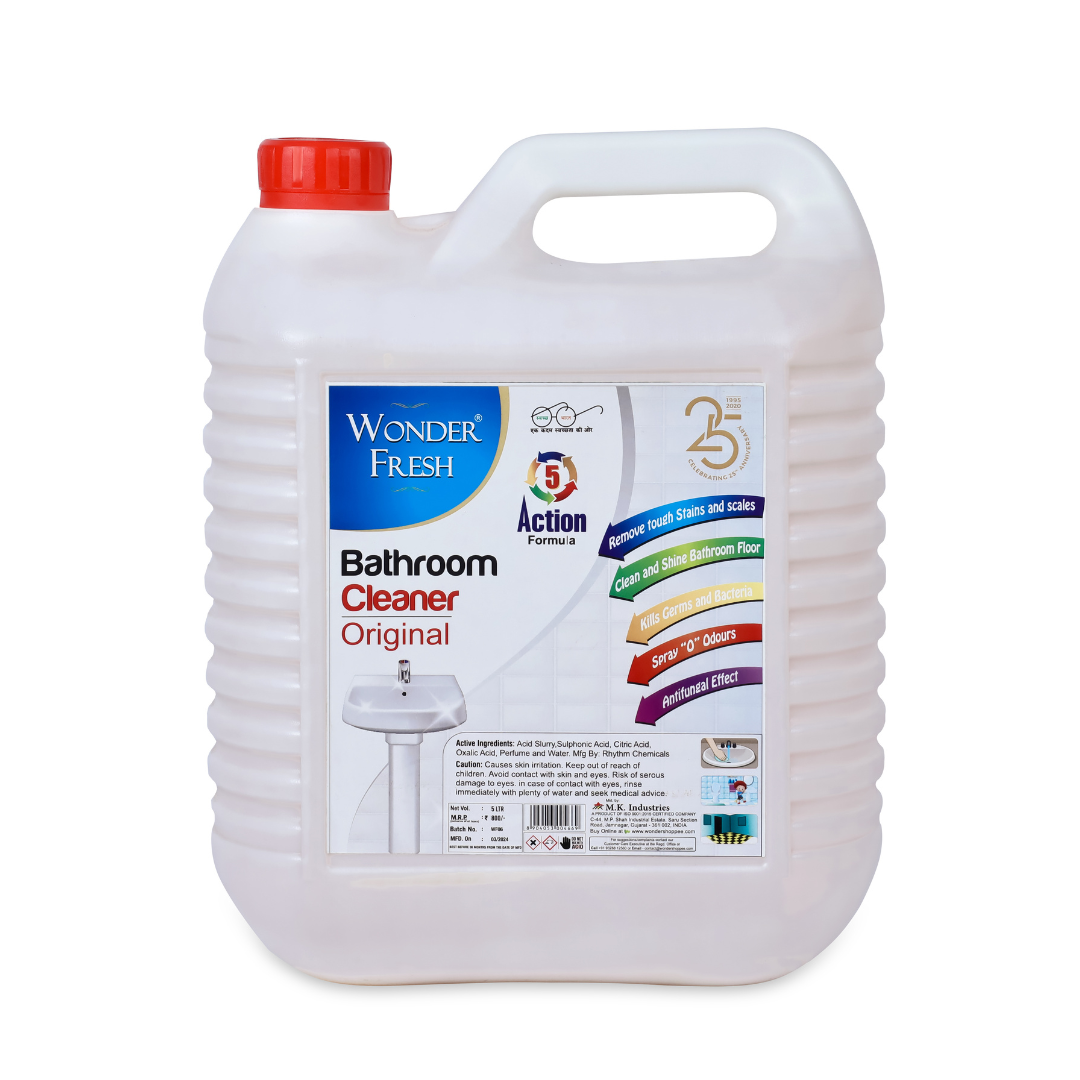 Wonder Fresh Bathroom Floor & Tiles Cleaner Liquid Strong | Removes Tough Stains & Odour | 5 ltr